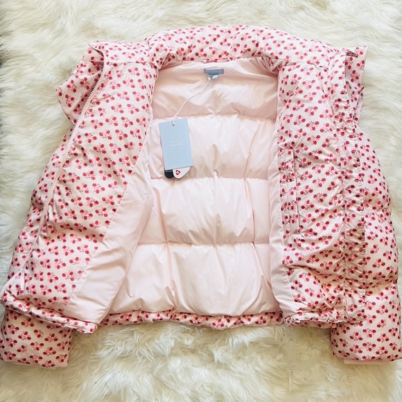 New! HILL HOUSE The Violet Floral Ruffle Sleeve Puffer Jacket - Picture 9 of 15